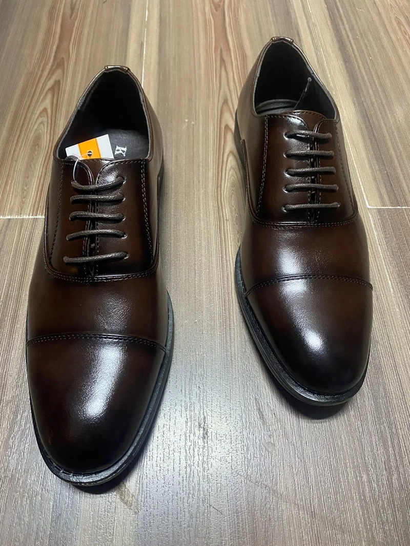Kantly Italian Leather Quality Official Laced Coffee Brown Mens Shoes