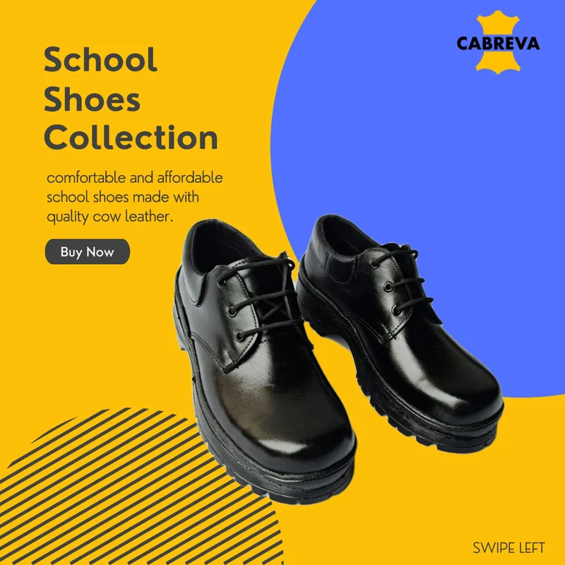 Kids Black Back To School Unisex Laced Shoes