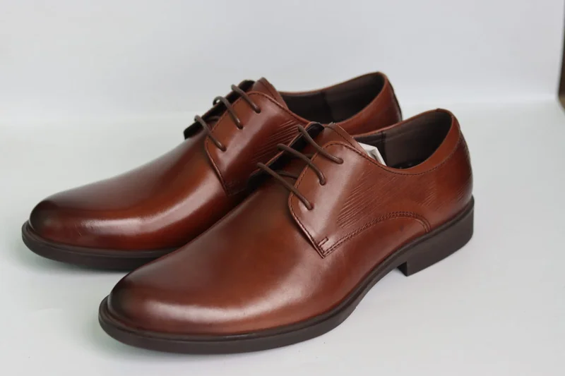 Laced Dark Brown Premium Leather Official Shoes