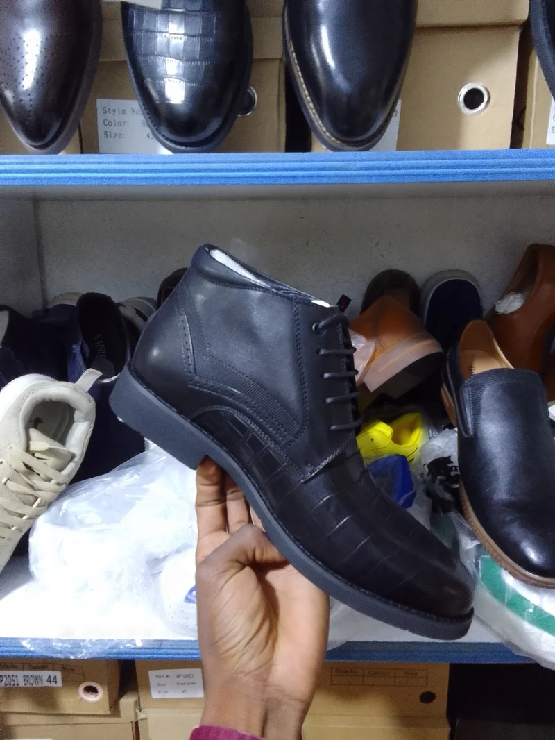 Laced Official Boots Kaisifeier Leather Shoes Men's Black Shoes