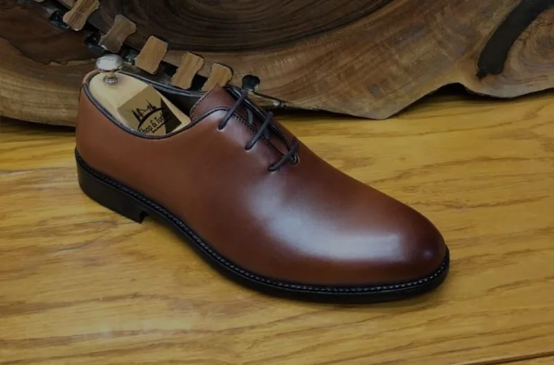 Laced Shoes Design Premium Leather Official Shoes Men Brown