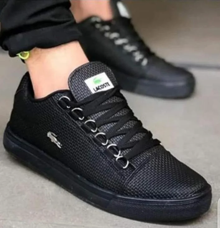 Lacoste Footwear Quality Leather Men's Trainers Black Sneakers