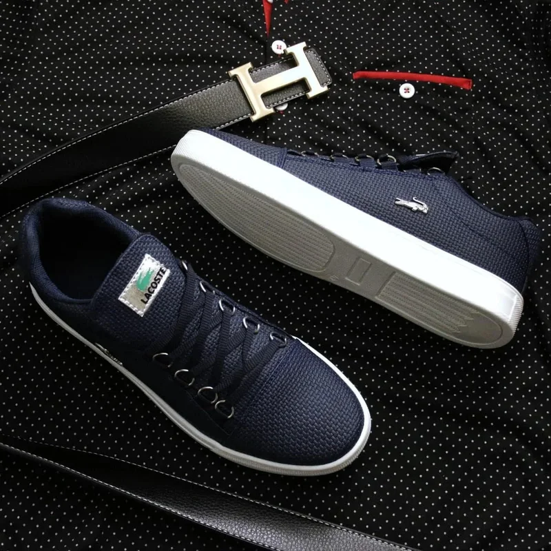 LACOSTE Sneakers Fashionable Rubberized Leather Quality Shoes