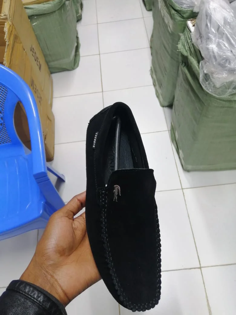 Lacoste Suede Mens Loafers Shoes Black