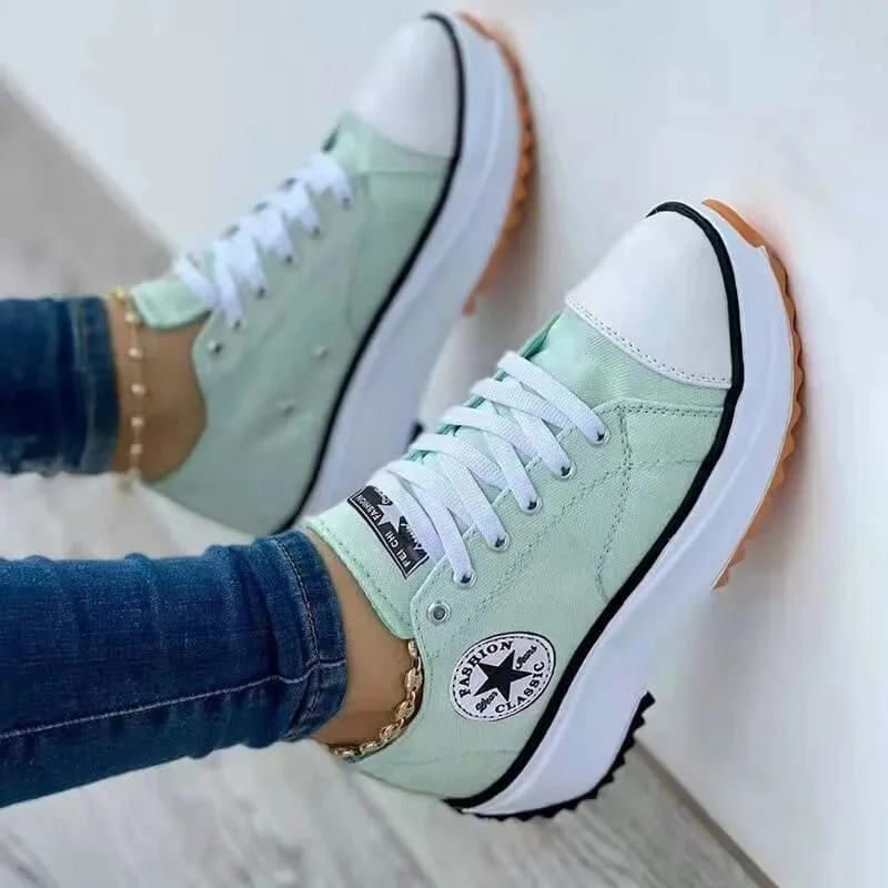 Ladies Fashion Classic Green Converse Sneakers