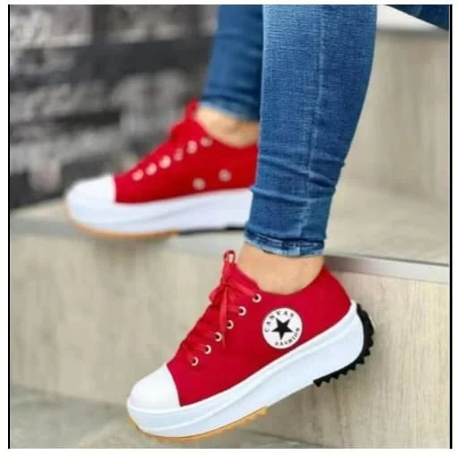 Ladies Fashion Classic Red Converse Sneakers