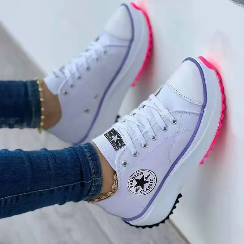 Ladies Fashion Classic White Converse Sneakers