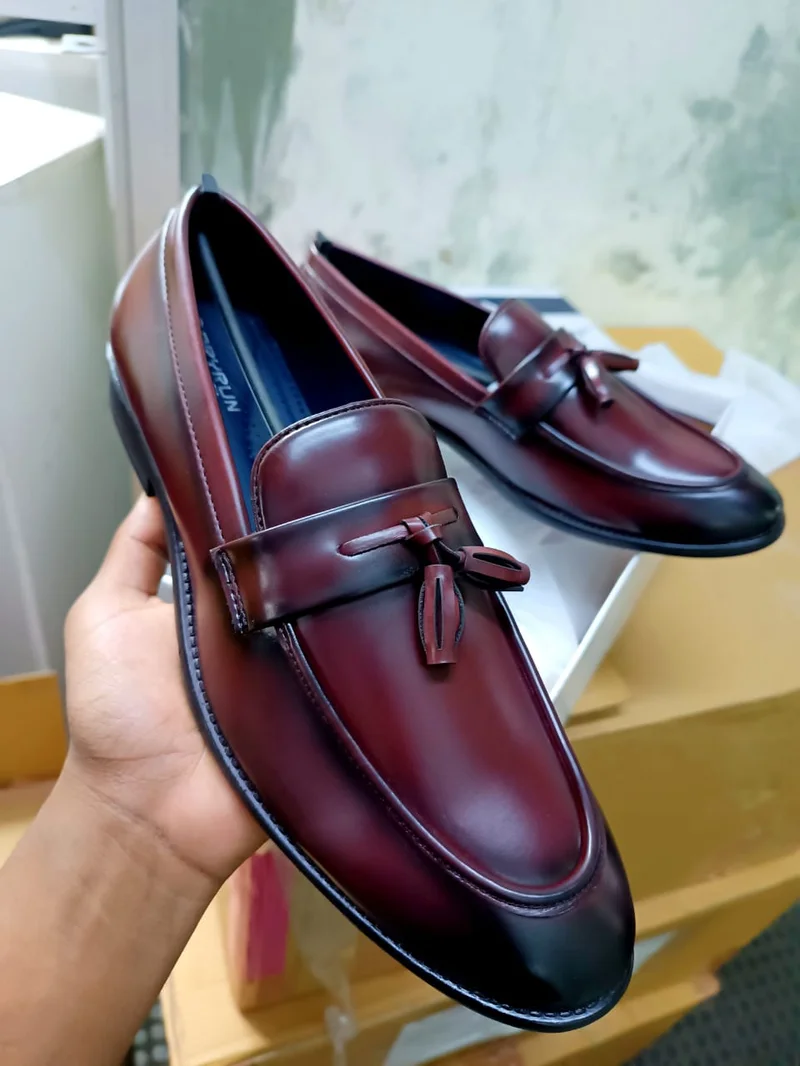Leather Quality Official/ Casual Slipon Coffee Mens Shoes with Kiltie