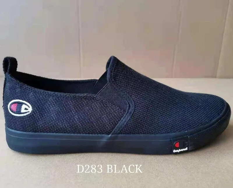 Leopard Official Design Fashion Mens Black Rubber Canvas Shoes