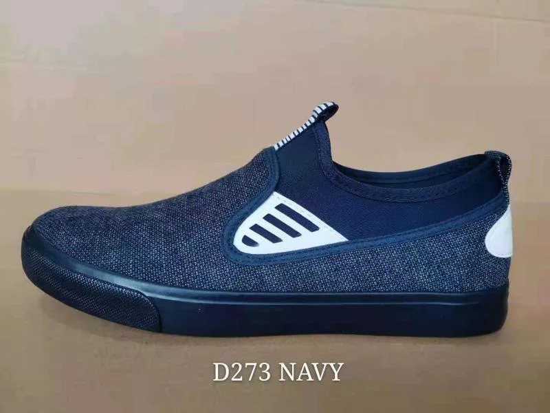 Leopard Official Design Fashion Mens Navy Blue Rubber Canvas Shoes