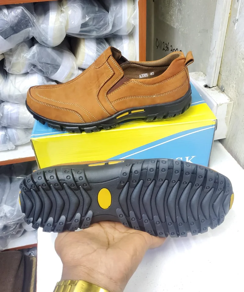 Light Brown Laceless AJSK All-Terrain Outdoor Smart Casual Loafers