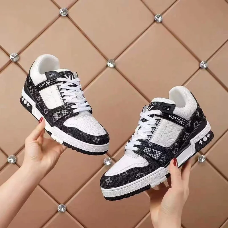 Louis Vuitton LV Monogram Black Denim Trainer Sneakers