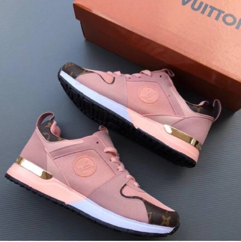 Louis Vuitton LV Trainers Laced Up Sneakers In Pink