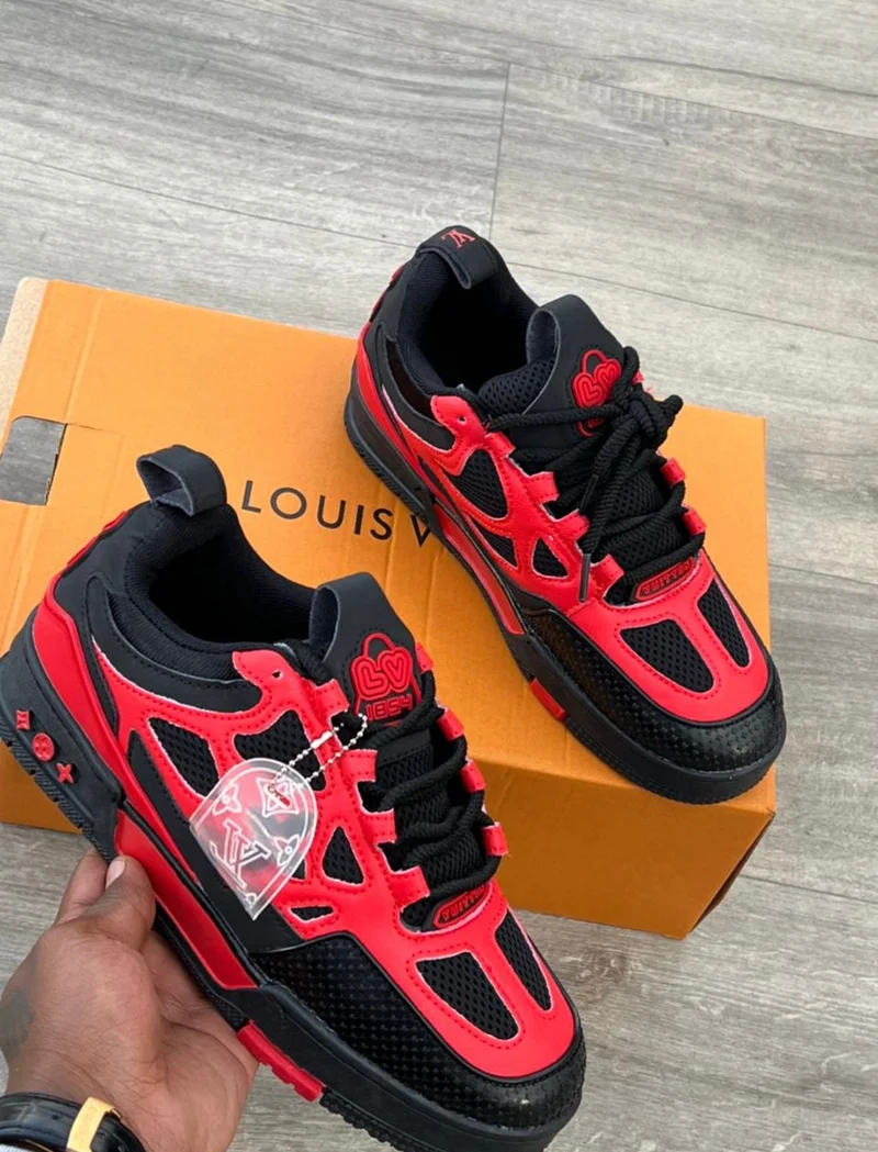Louis Vuitton Skater Trainers LV Sneakers In Black Red