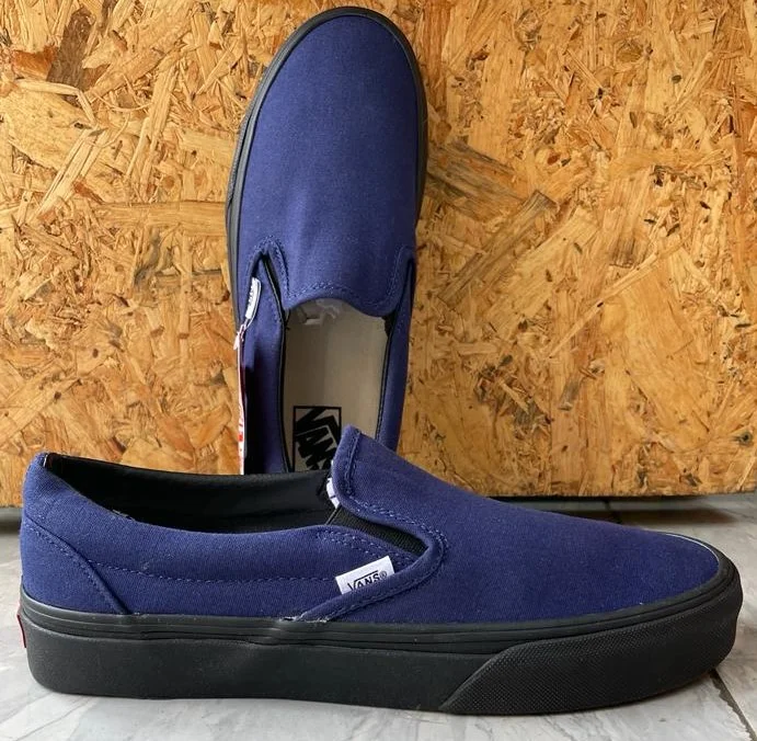 Low-top Slip On Double Sole Authentic Vans Shoes - Blue Black