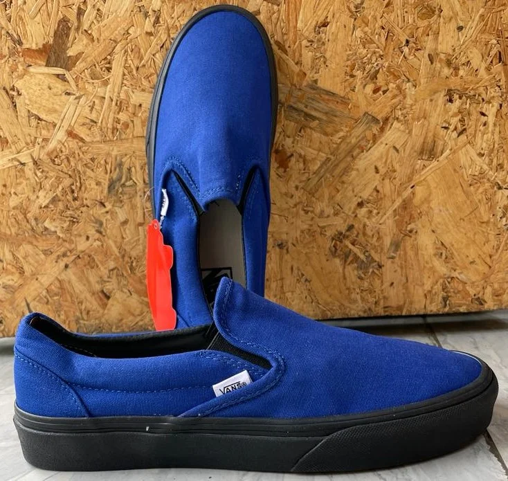 Low-top Slip On Double Sole Authentic Vans Shoes - Blueberry Black