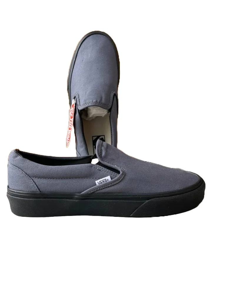 Low-top Slip On Double Sole Authentic Vans Shoes - Grey Black