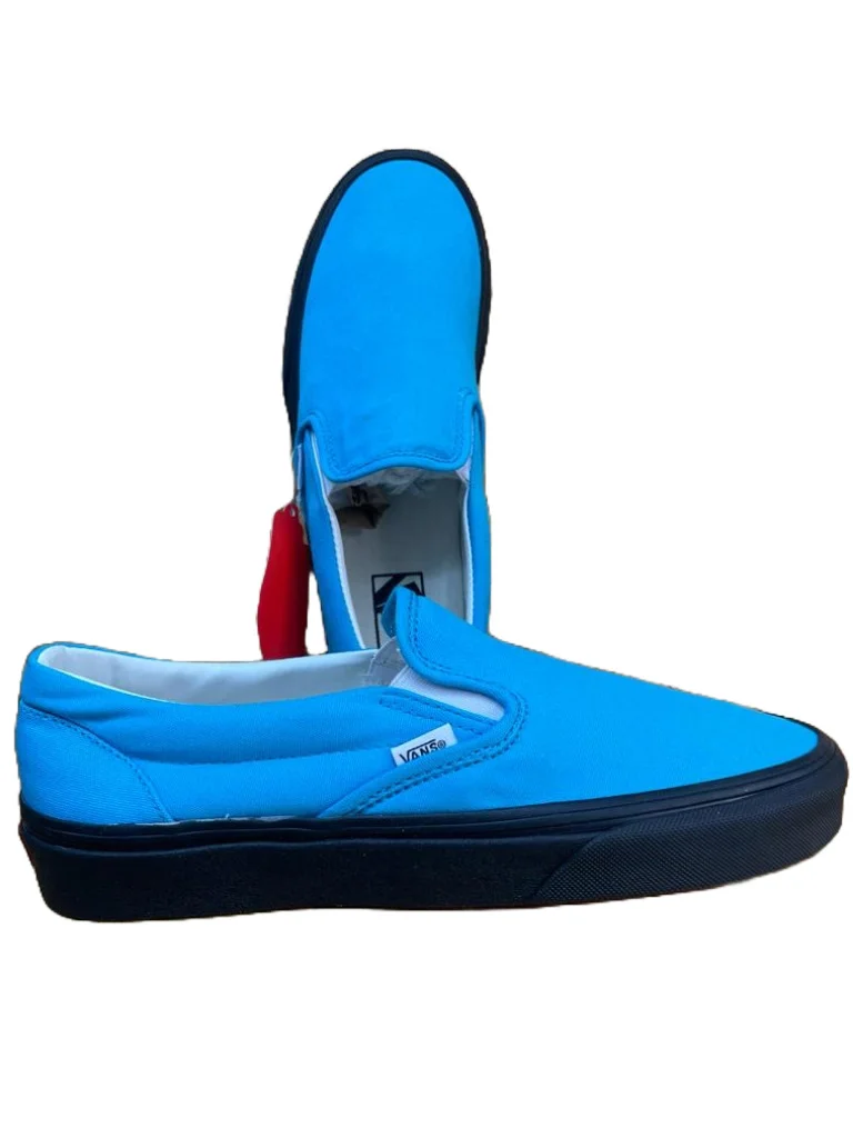 Low-top Slip On Double Sole Authentic Vans Shoes - Light Blue Black