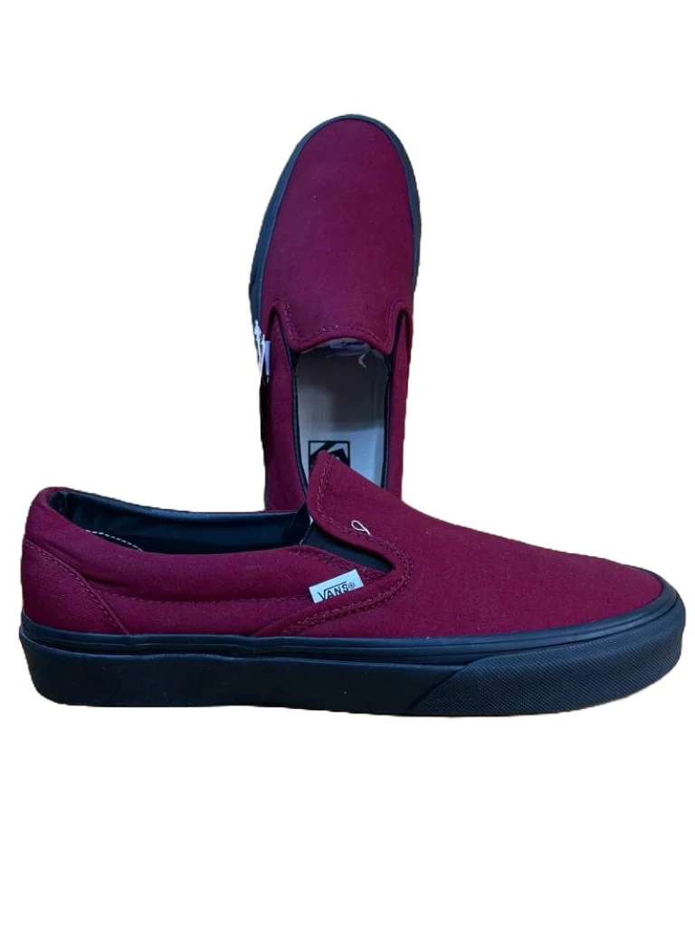 Low-top Slip On Double Sole Authentic Vans Shoes - Maroon Black