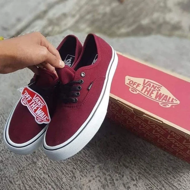 Maroon Vans Unisex Casual Shoes