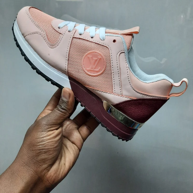 Maroon/White/Pink Louis Vuitton  Run Away Sneakers Shoes
