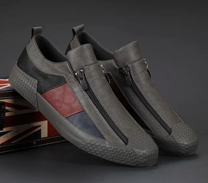 Men Casual Shoes Fashion Men New Comfort Laceless Zipper Shoes