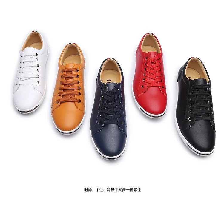 Men Casual Shoes Fashion New Comfort Sneakers Moccasins Leather Brown