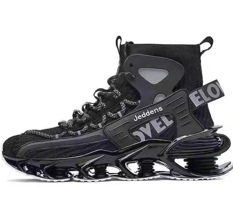 Men Fashion Jeddens Sneakers High-top Casual Breathable Running Shoes Black