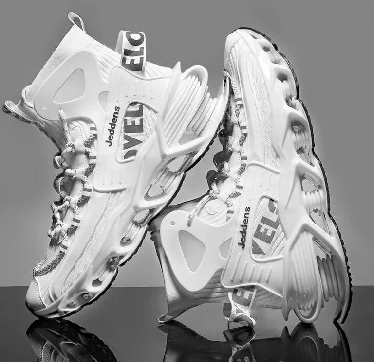 Men Fashion Jeddens Sneakers High-top Casual Breathable Running Shoes White