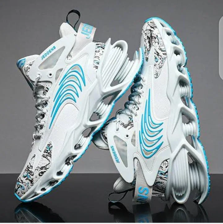 Men Fashion Jeddens Sneakers High-top Casual Breathable Running Shoes White Blue