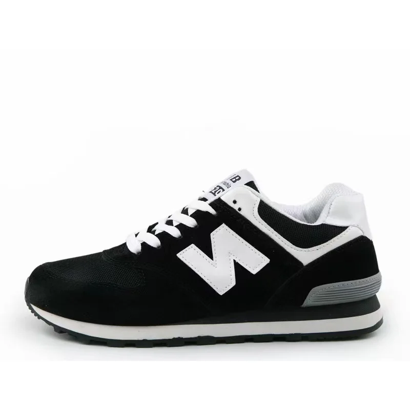 Men Sneakers New Korean Balance  Breathable Casual Running Shoes Black White