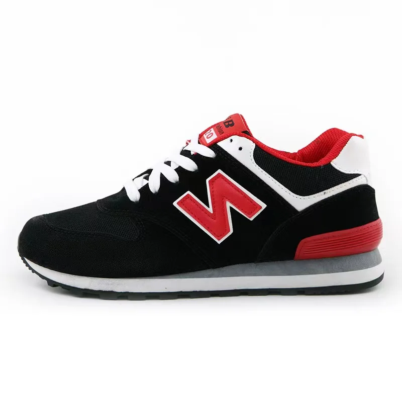 Men Sneakers New Korean Balance  Breathable Casual Running Shoes BlackRed