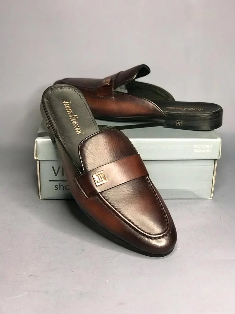Men's John Foster Brown Official Backless Mules Loafers