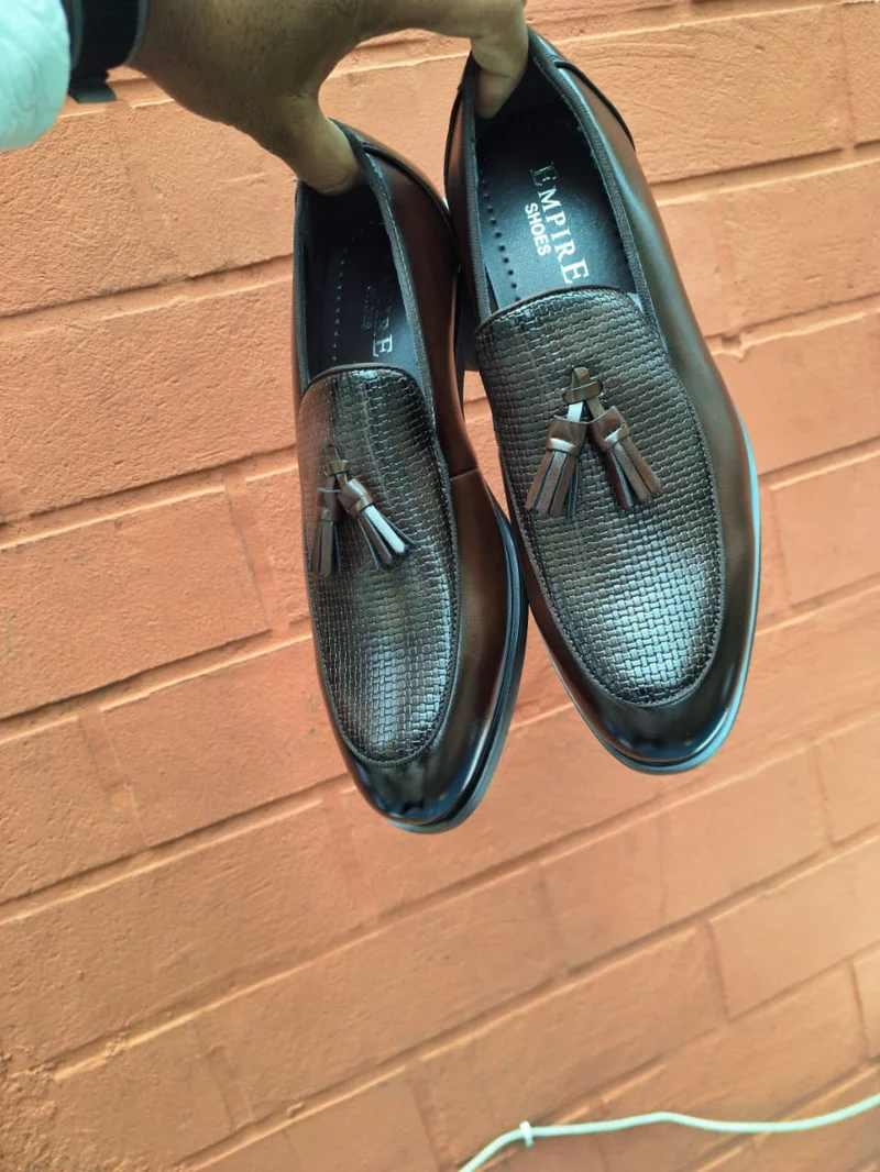 Men's Premium Brown Genuine Leather Tassel Loafers | Official & Smart Casual