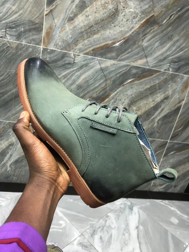 Mens Casual Classic Ankle Boots Classic Leather Green Timberland Boots