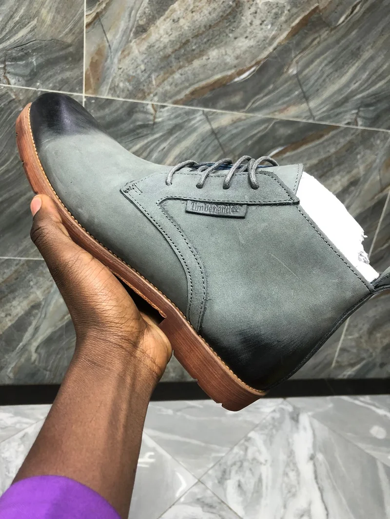 Mens Casual Classic Ankle Boots Classic Leather Grey Timberland Boots