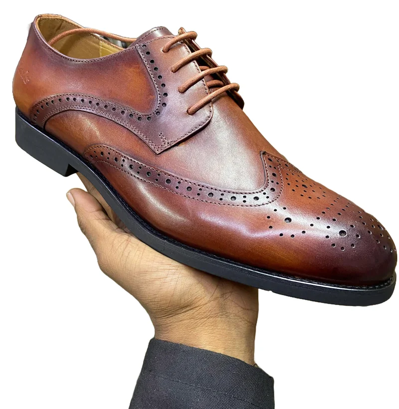 Mens Formal Clarks Leather Lace-up Brogues Business Casual Dress Wedding Party