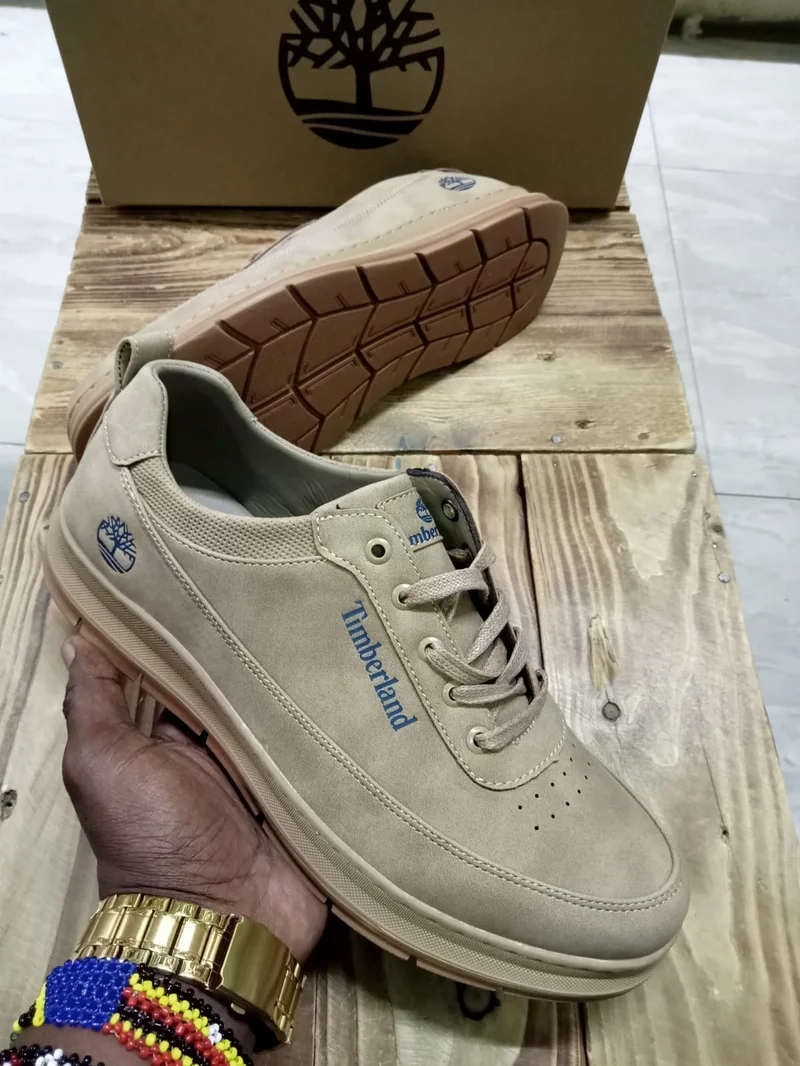 Mens Timberland Casual Leather Laced Beige