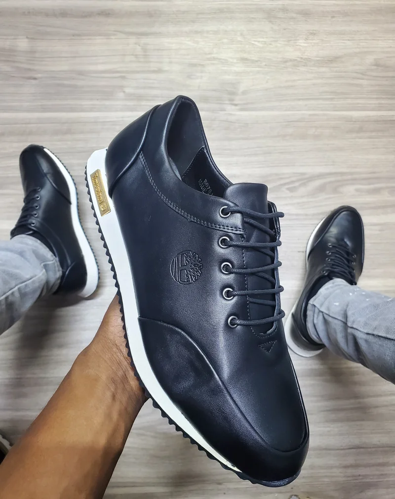Mens Timberland Smart Casual Leather Laced Black