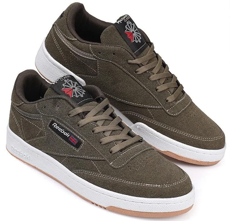 Mens Trainers Reebok Club C 85 Trainers Olive Beige
