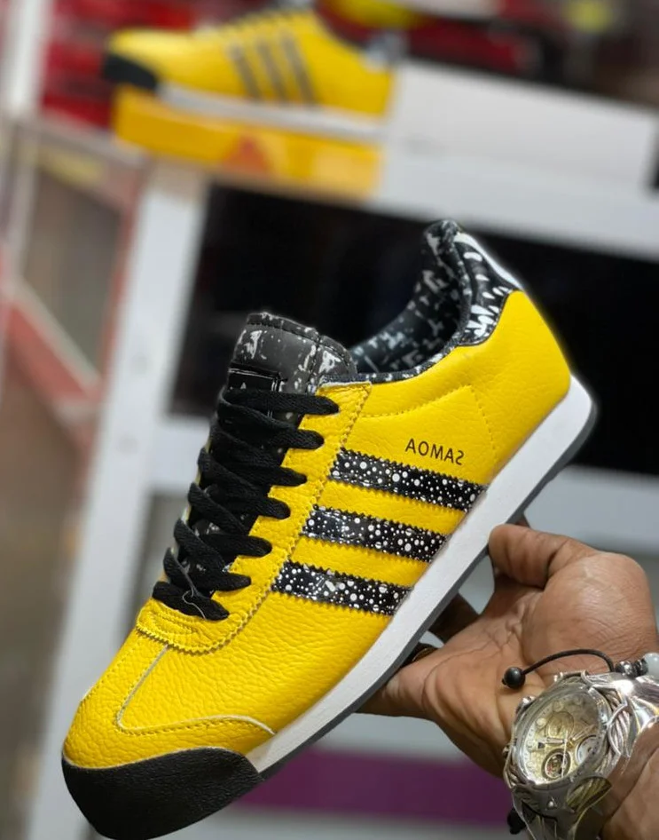 Mustard Striped Adidas Samoa  Shoes Footware