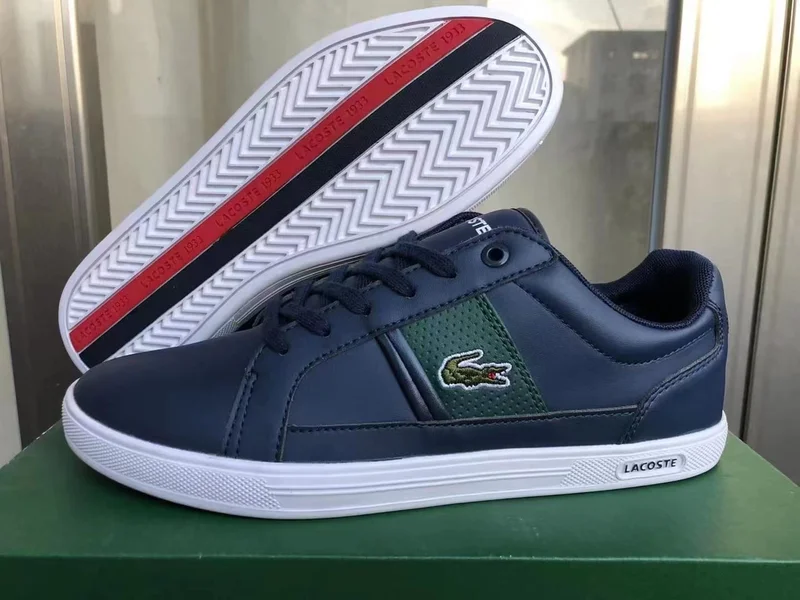 Navy Blue Lacoste Classic  Sneakers Quality Sport Trainers.