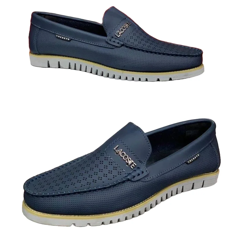 NAVY BLUE LACOSTE MEN’S CASUAL SLIP ON LOAFERS