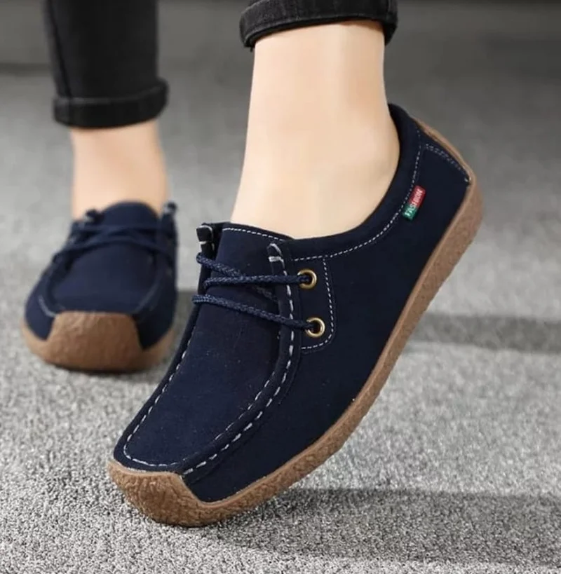 Navy Blue Loafers flats woman folding moccasins women flats