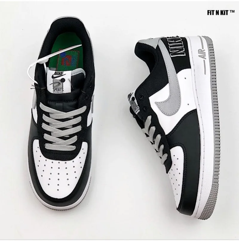 Nike Air Force 1 07 LV8 EMB Black Fat Silver White Pine Green