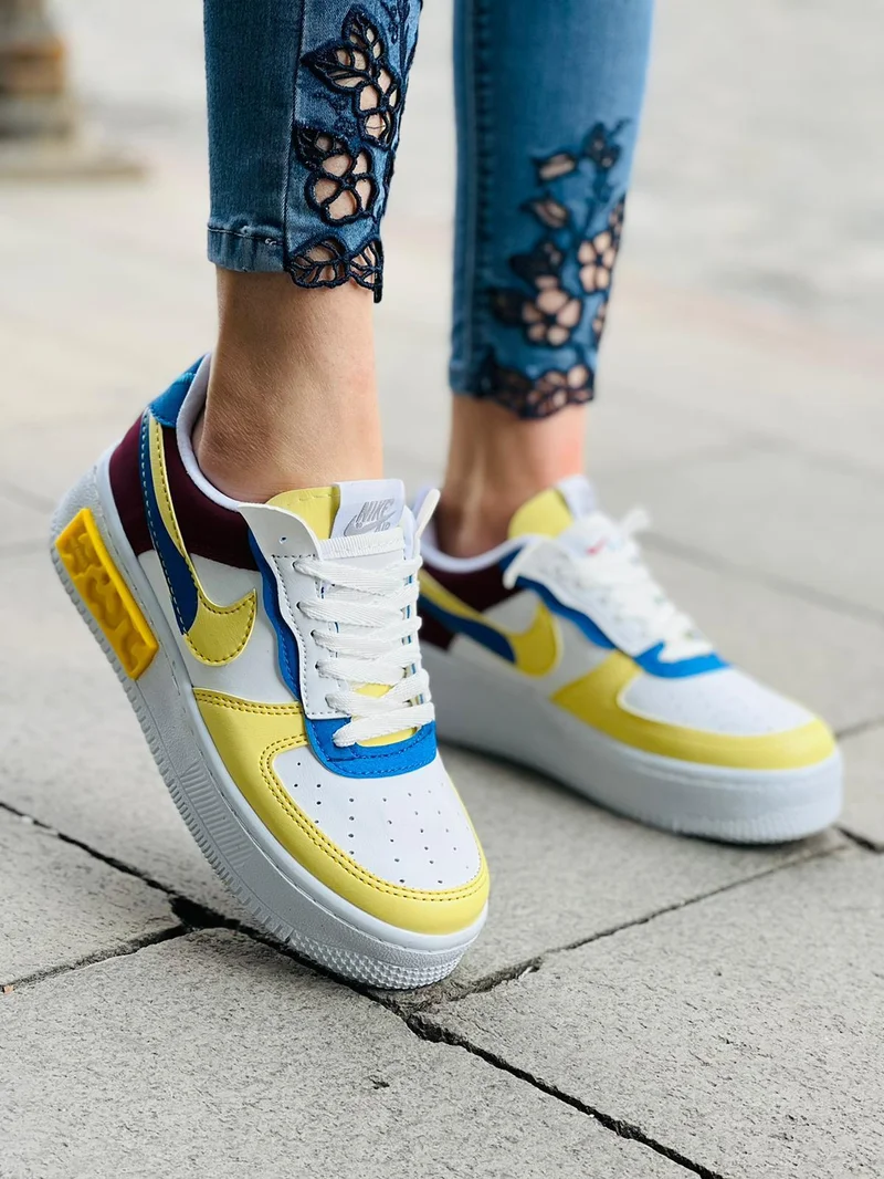 Nike Air force 1 Shadow React White Blue Yellow