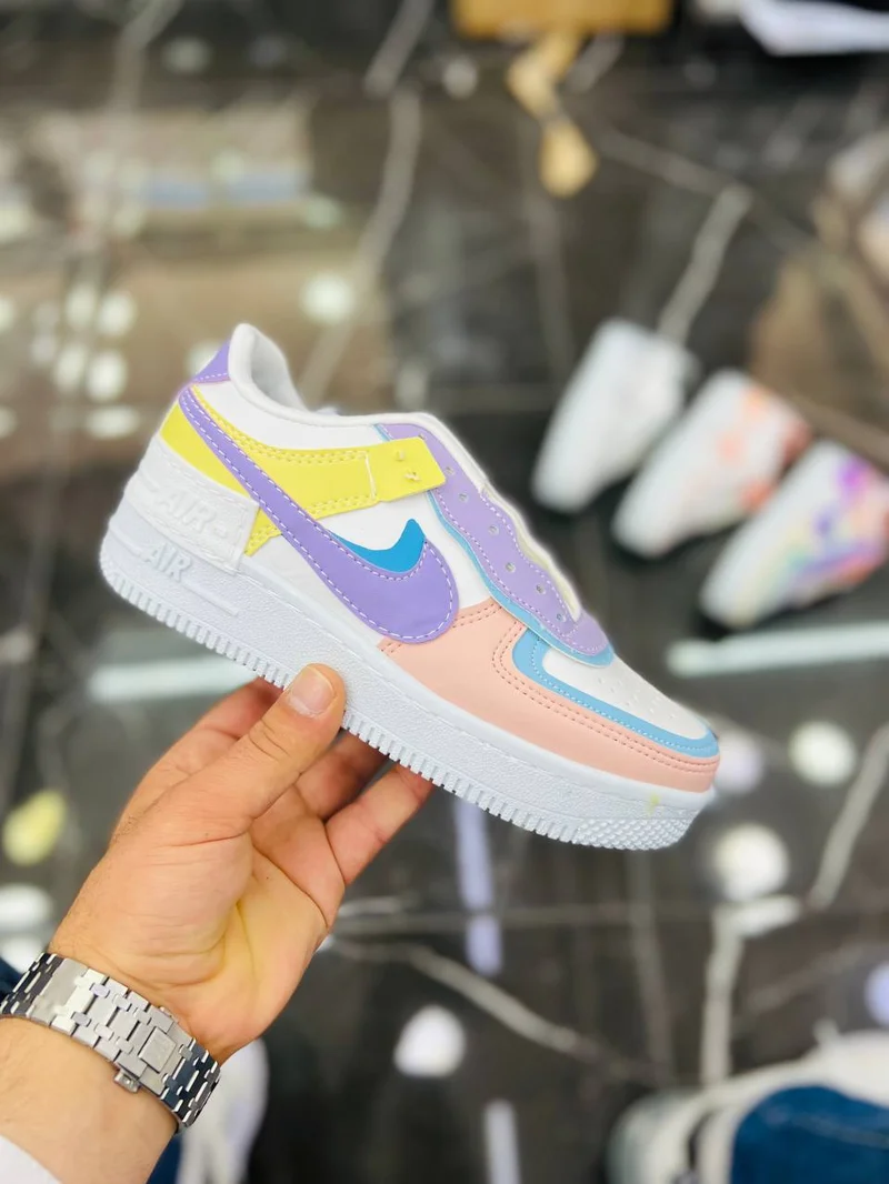 Nike air force 1 shadow White Peach Purple Yellow sneakers