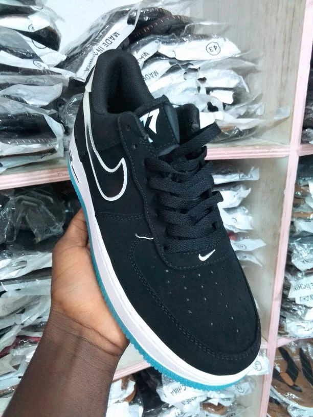 Nike Air force 1 Suede Black and Blue White
