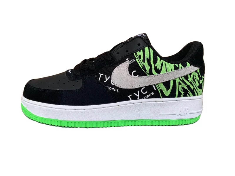 Nike Air force One-Black-White-Green