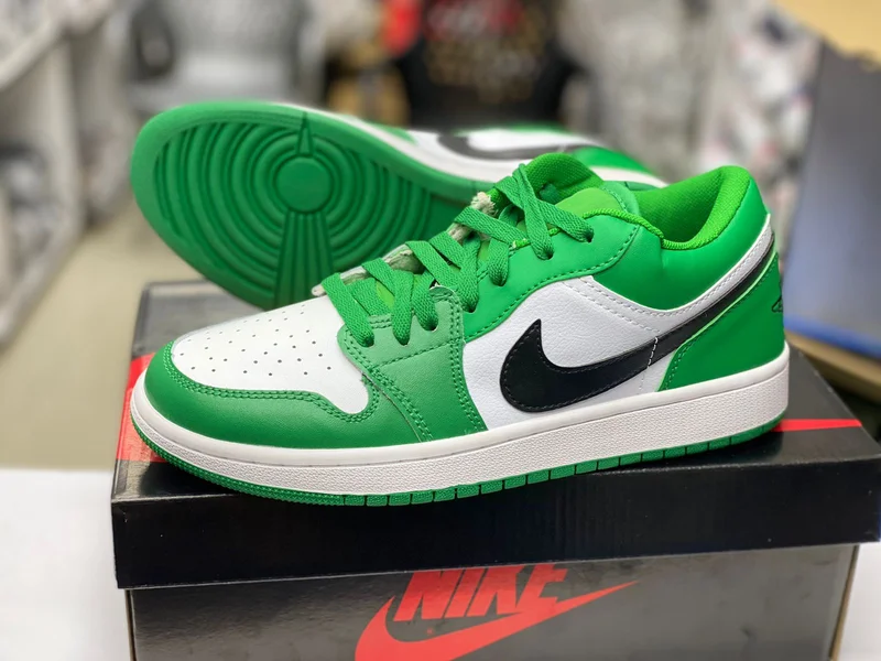 Air Jordan 1 Low Men's Green Black White